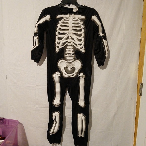 Costume Da Scheletro Per Bambina Skelebones – Vestito Con Gonna A Tutù E Polsini Taglia M 5-7 Anni (122-134 Cm) - 5